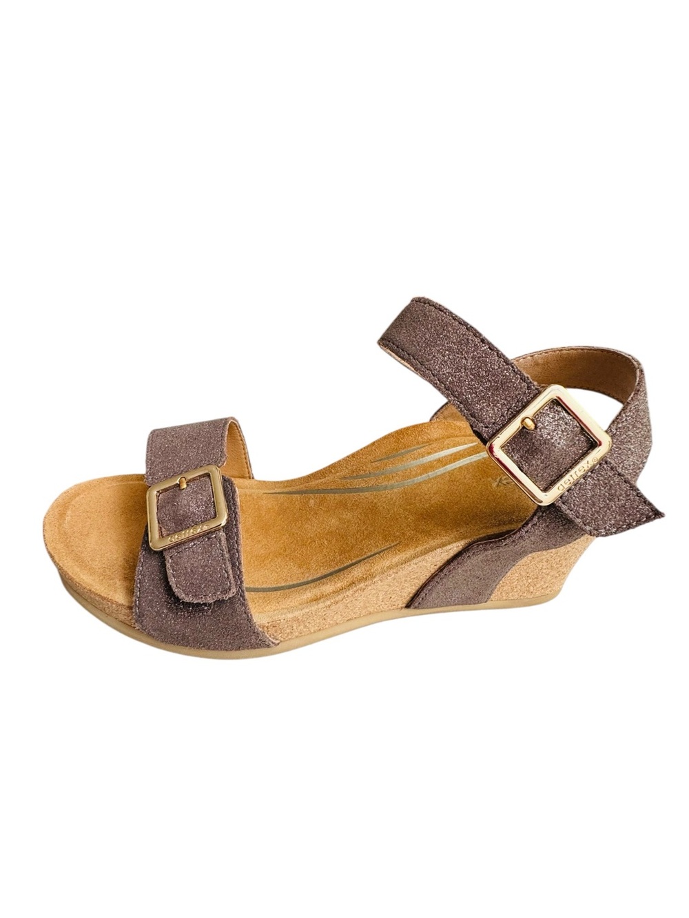 Aetrex Lexa Women’s Comfort Wedge Sandals Brown Leather EU 39 US 8.5